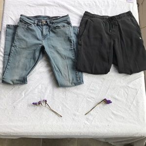 Volcom jeans and sweatpants